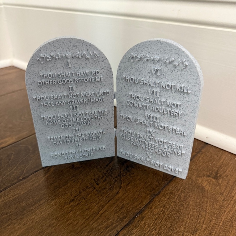 10 Commandments table top, 3D printed